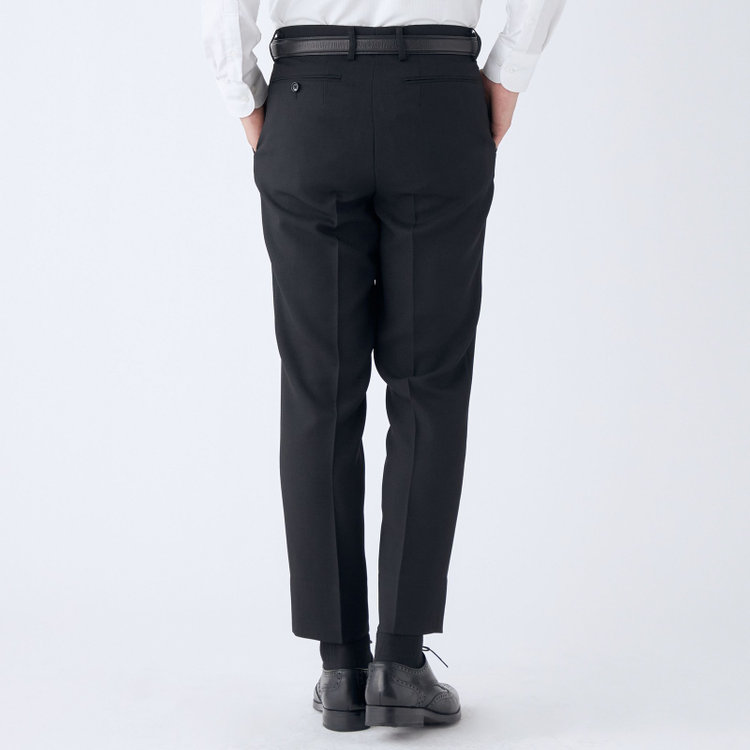 ブラックライン 【発送在庫あり】【RBC】【春夏】2タックパンツ/ブラック/サイド尾錠/4S SUSTAINABILITY&ECOLOGY FABRIC/※裾上げ済仕様 黒