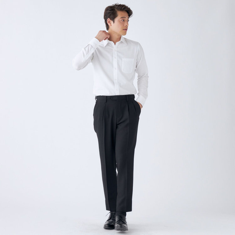 ブラックライン 【発送在庫あり】【RBC】【春夏】2タックパンツ/ブラック/サイド尾錠/4S SUSTAINABILITY&ECOLOGY FABRIC/※裾上げ済仕様 黒