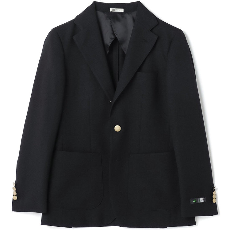 ブラックライン 【RBC】【春夏】3釦段返りジャケット/ブラック/パッチポケット/メタル釦/4S SUSTAINABILITY&ECOLOGY FABRIC 黒