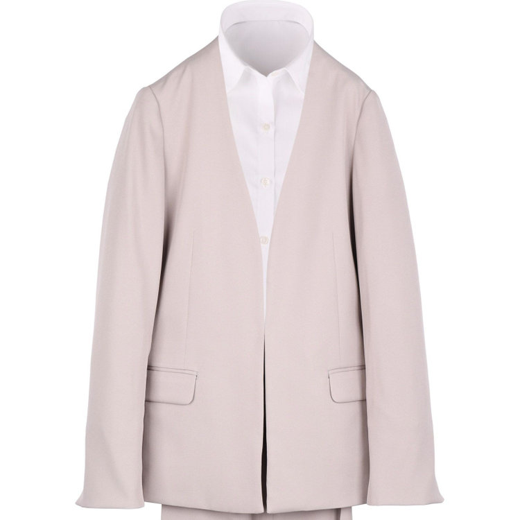 スーツセレクト 【WEB限定/OUTLET】【RELAX TAPERED】【年間】ノーカラー ホック留めスーツ/グレージュ/ウォッシャブル グレー系(灰)