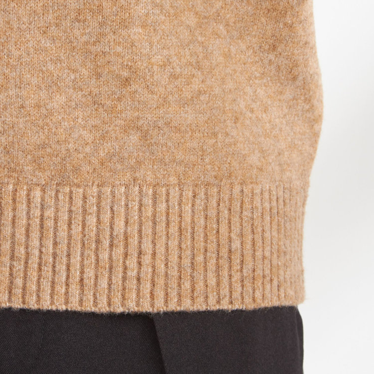 ソノタ 【発送在庫あり】【RBC】【秋冬】天竺編みクルーネックニットセーター/ブラウン 茶淡色