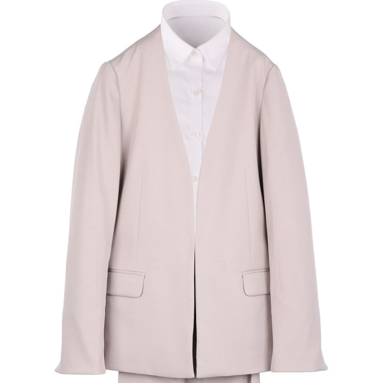 スーツセレクト 【WEB限定/OUTLET】【RELAX TAPERED】【年間】ノーカラー ホック留めスーツ/グレージュ/ウォッシャブル グレー系(灰)
