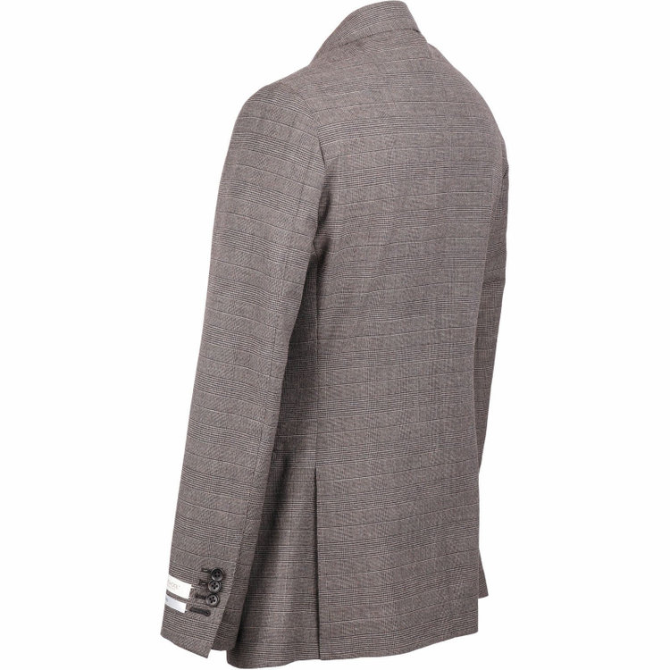 スーツセレクト 【CLASSICO TAPERED】【春夏】2釦シングルスーツ 1タック/ブラウン＆ブラック×グレンチェック/RE:NEWOOL ブラウン系(茶)