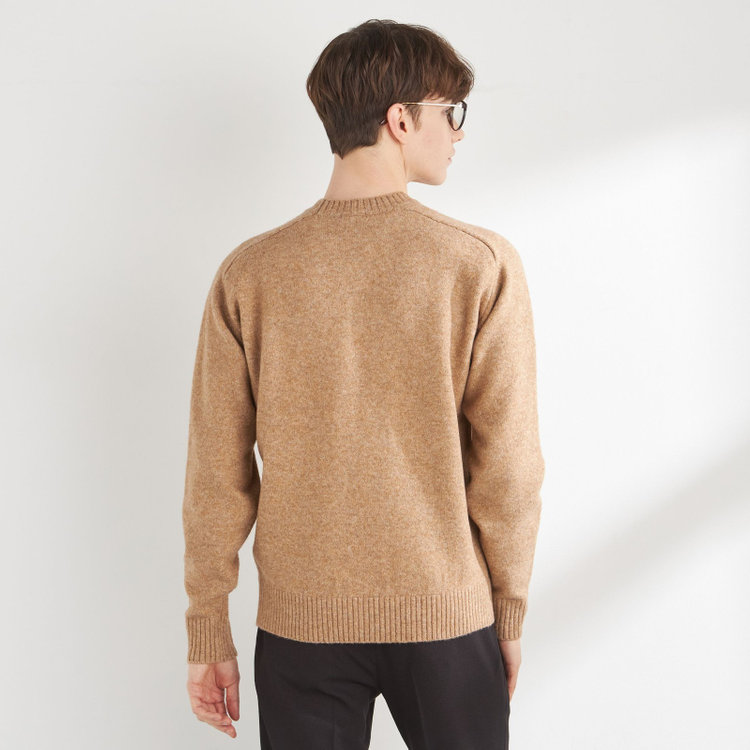 ソノタ 【発送在庫あり】【RBC】【秋冬】天竺編みクルーネックニットセーター/ブラウン 茶淡色