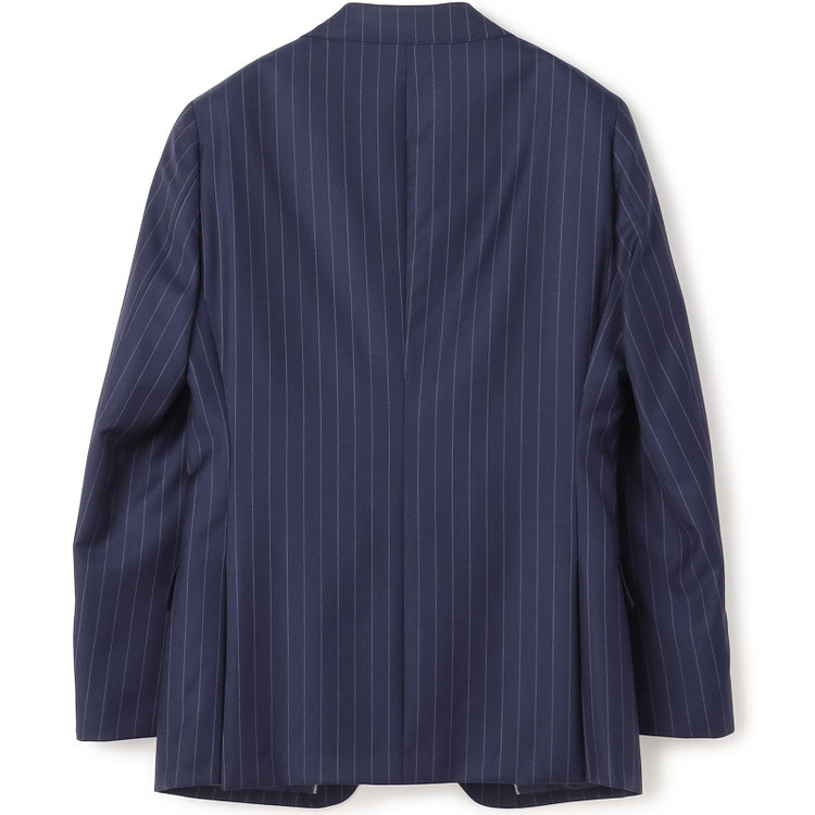 シルバーライン 【CLASSICO TAPERED】【秋冬】2釦シングルスーツ 1タック/ネイビー×ストライプ/CANONICO 1663 fabric made in italy/※裾上げ必要 紺中間