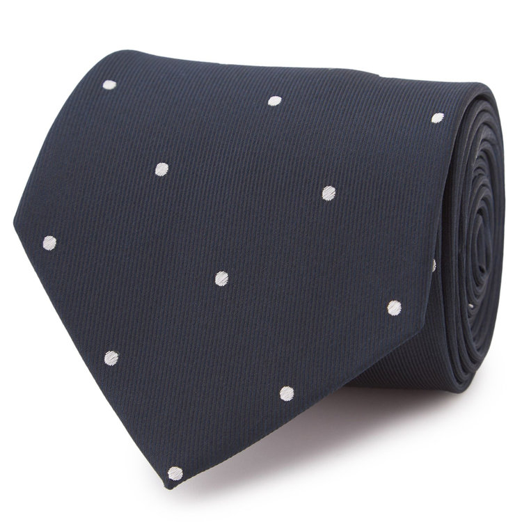 ブラックライン 【BLACK LINE】シルクブレンドドットネクタイ 7.5cm幅/ネイビー その他