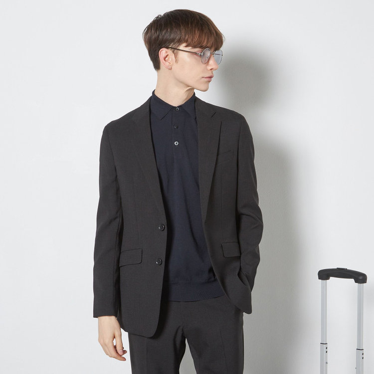スーツセレクト 【RBC】【5分袖】コットンブレンドレトロポロシャツ/ネイビー/「マシンウォッシャブル」「UVカット」「接触冷感」 紺濃色