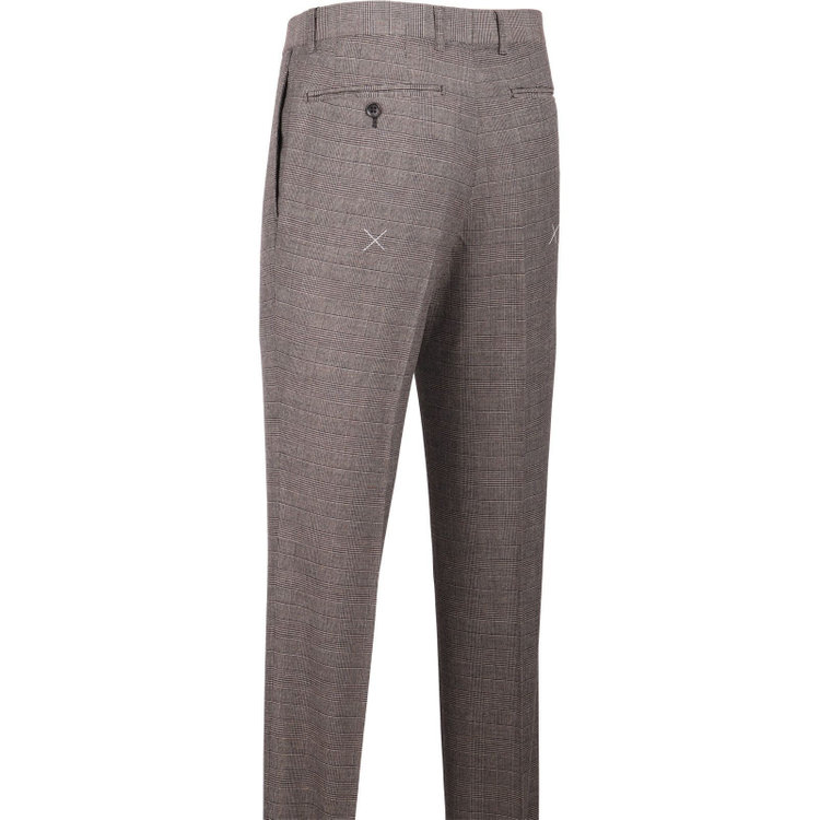 スーツセレクト 【CLASSICO TAPERED】【春夏】2釦シングルスーツ 1タック/ブラウン＆ブラック×グレンチェック/RE:NEWOOL ブラウン系(茶)