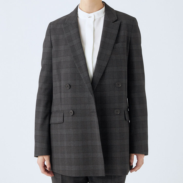 シルバーライン 【発送在庫あり】【SL/長袖】バンドカラーブラウス/ホワイト/比翼仕様 白