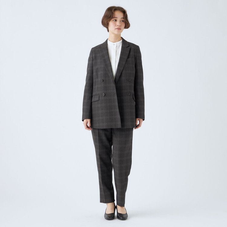 シルバーライン 【発送在庫あり】【SL/長袖】バンドカラーブラウス/ホワイト/比翼仕様 白