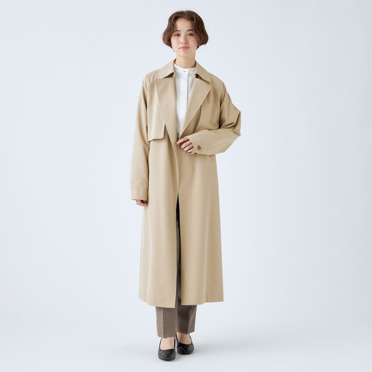 シルバーライン 【発送在庫あり】【SL/長袖】バンドカラーブラウス/ホワイト/比翼仕様 白