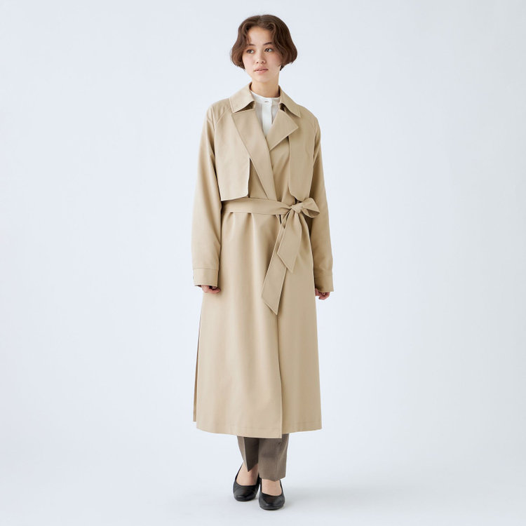 シルバーライン 【発送在庫あり】【SL/長袖】バンドカラーブラウス/ホワイト/比翼仕様 白