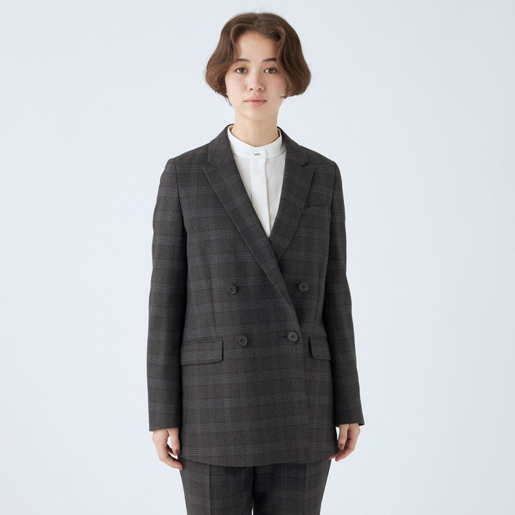 シルバーライン 【発送在庫あり】【SL/長袖】バンドカラーブラウス/ホワイト/比翼仕様 白