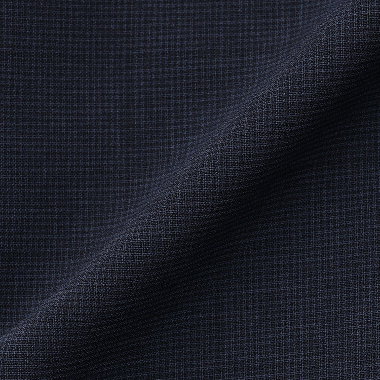 ブラックライン 【SLIM TAPERED】【春夏】0タックテーパードパンツ/ネイビー×チェック/ウエストムーブ/※裾上げ済み仕様 紺濃色