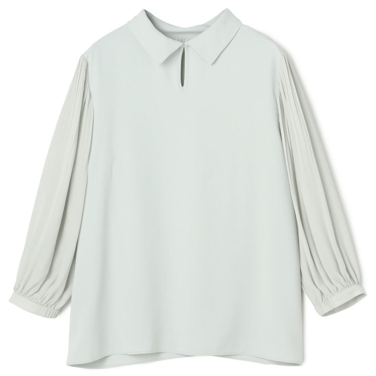 シルバーライン 【SL/7分袖】2WAYロールカラープルオーバー/グリーン 緑淡色