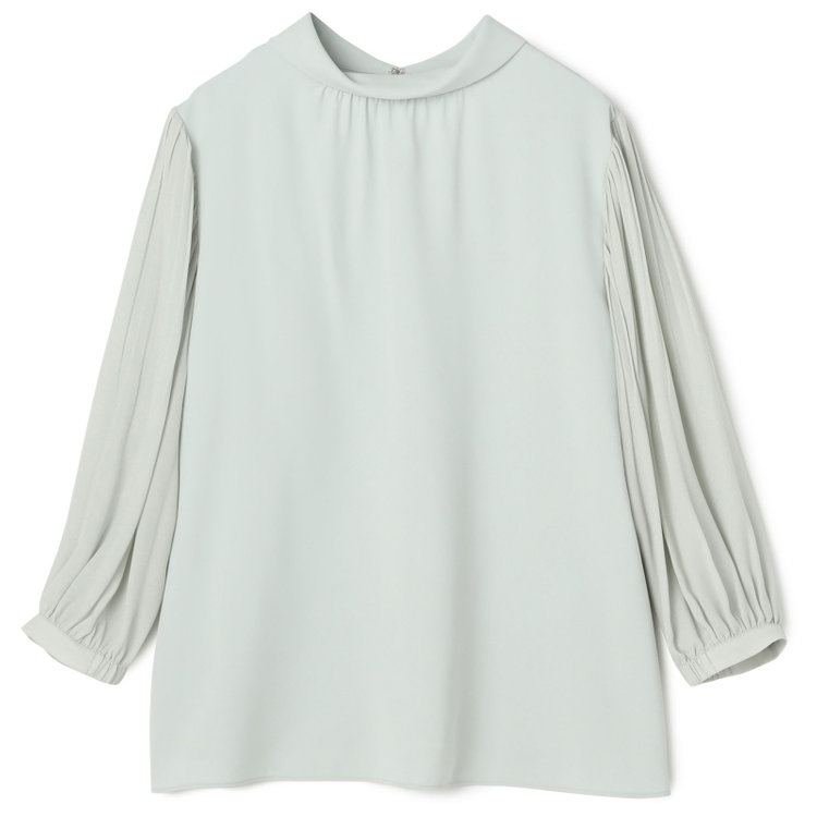 シルバーライン 【SL/7分袖】2WAYロールカラープルオーバー/グリーン 緑淡色