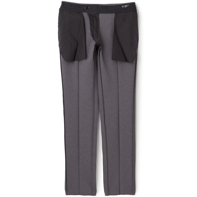 ブラックライン 【SLIM TAPERED】【秋冬】0タックテーパードパンツ/グレー/ウエストシャーリング/4S「ウォッシャブル」「ストレッチ」/※裾上げ済仕様 グレー中間