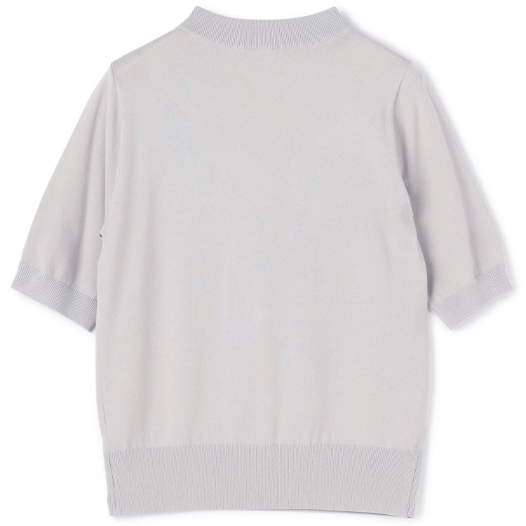 SUIT SELECT　アウトレット 【WEB限定/OUTLET/汚れ・キズ等有】【SILVER LINE/５分袖】 天竺編みモックネックニット/グレー グレー淡色