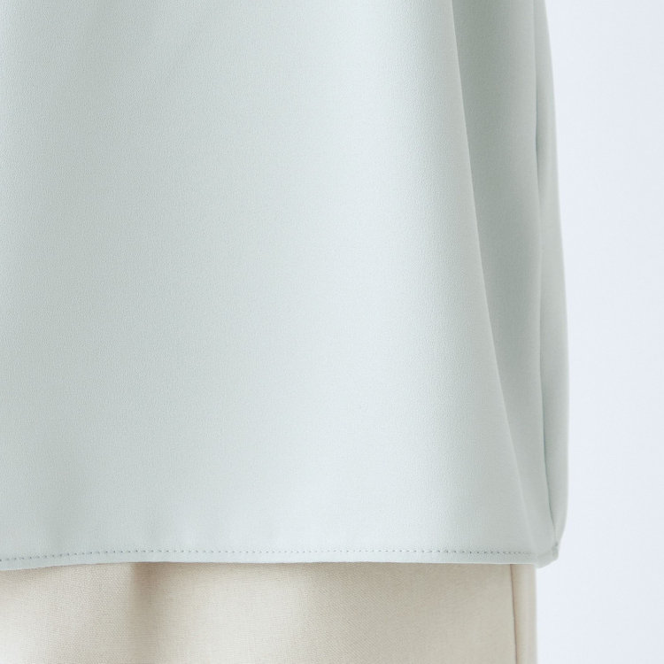 シルバーライン 【SL/7分袖】2WAYロールカラープルオーバー/グリーン 緑淡色