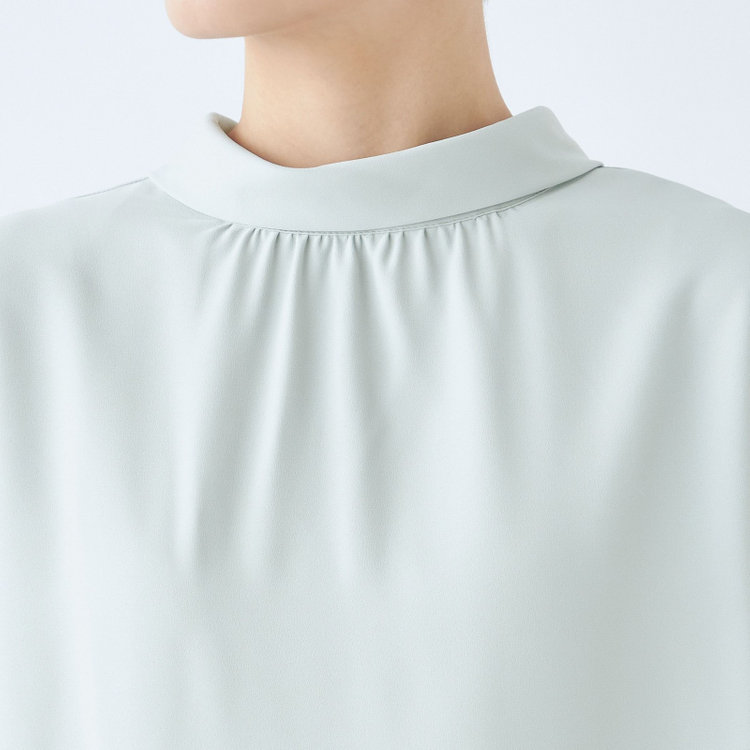 シルバーライン 【SL/7分袖】2WAYロールカラープルオーバー/グリーン 緑淡色