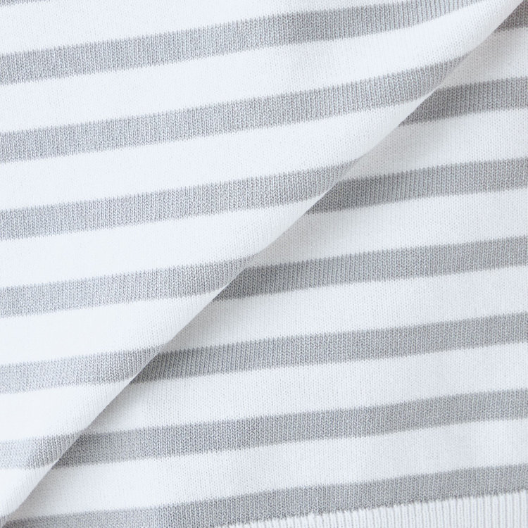 シルバーライン 【SILVER LINE/半袖】ボーダーニット/ホワイト×グレー グレー淡色