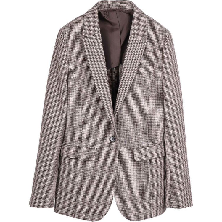 スーツセレクト 【RELAX TAPERED】【秋冬】1釦ジャケット/ブラウン×ハウンドトゥース ブラウン系(茶)