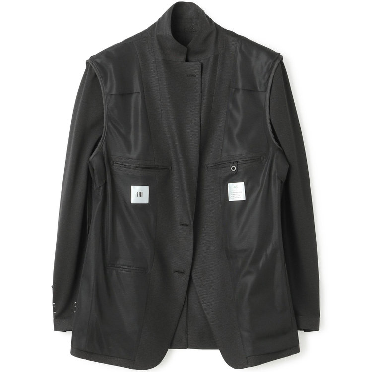 シルバーライン 【CLASSICO TAPERED】【春夏】2釦シングルジャケット/ブラック/パッチポケット/4S SUSTAINABILITY&ECOLOGY FABRIC 黒