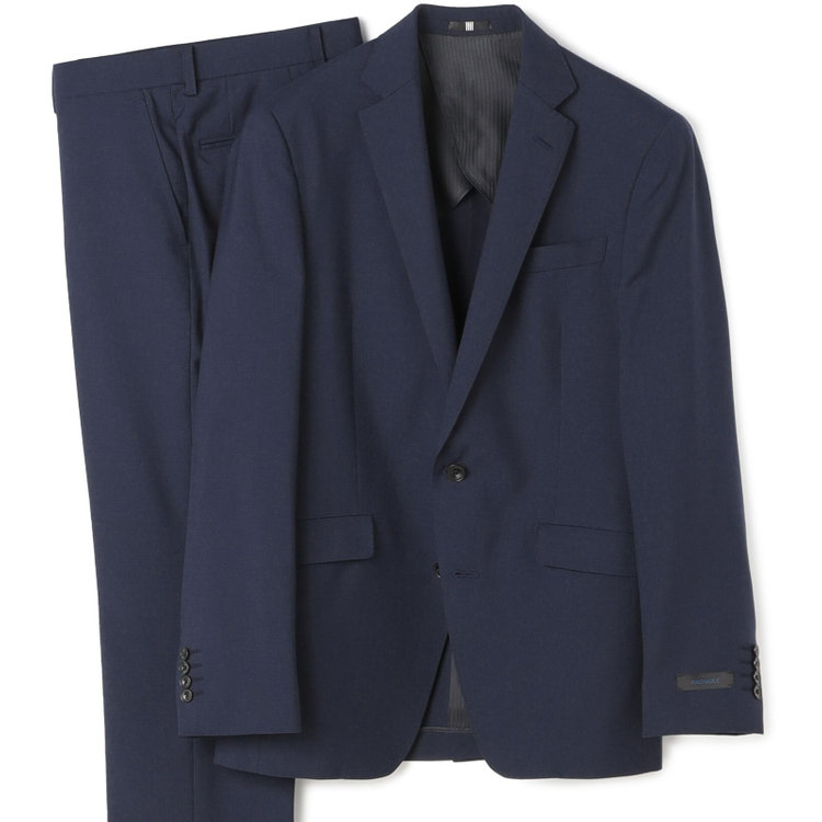 ブラックライン 【KSW】【春夏】2釦シングルスーツ 0タック/ネイビー＆ブラック×ハウンドトゥース/ウォッシャブル/※裾上げ必要 紺中間