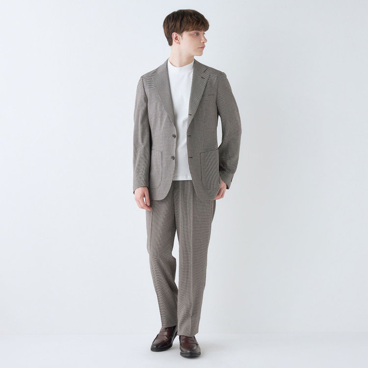 シルバーライン 【RBC】【春夏】3釦段返りジャケット/ブラウン×チェック/パッチポケット/4S SUSTAINABILITY&ECOLOGY FABRIC その他