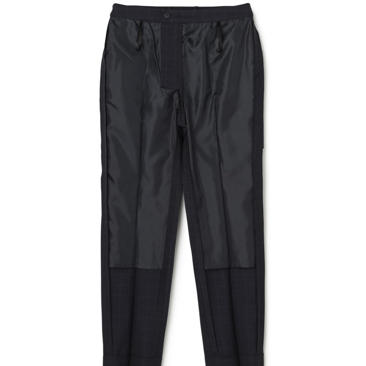 シルバーライン 【SL】【年間】1釦シングル 2Way スカート&パンツスーツ/ネイビー×チェック/ウエストシャーリング仕様/ウォッシャブル/※パンツ裾上げ済仕様 紺中間