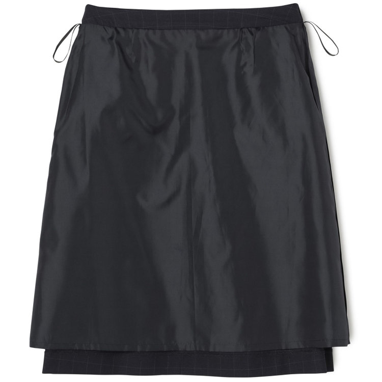 シルバーライン 【SL】【年間】1釦シングル 2Way スカート&パンツスーツ/ネイビー×チェック/ウエストシャーリング仕様/ウォッシャブル/※パンツ裾上げ済仕様 紺中間