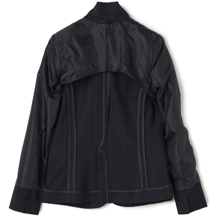 シルバーライン 【SL】【年間】1釦シングル 2Way スカート&パンツスーツ/ネイビー×チェック/ウエストシャーリング仕様/ウォッシャブル/※パンツ裾上げ済仕様 紺中間