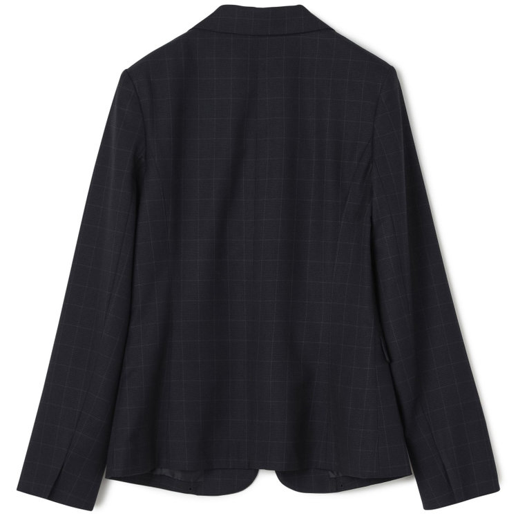 シルバーライン 【SL】【年間】1釦シングル 2Way スカート&パンツスーツ/ネイビー×チェック/ウエストシャーリング仕様/ウォッシャブル/※パンツ裾上げ済仕様 紺中間