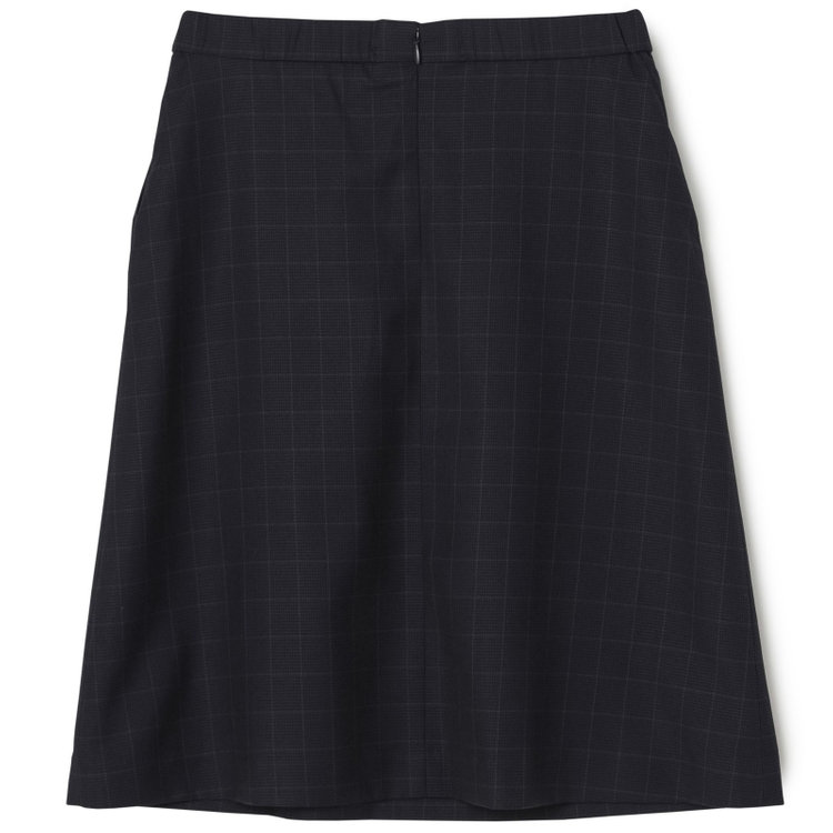 シルバーライン 【SL】【年間】1釦シングル 2Way スカート&パンツスーツ/ネイビー×チェック/ウエストシャーリング仕様/ウォッシャブル/※パンツ裾上げ済仕様 紺中間