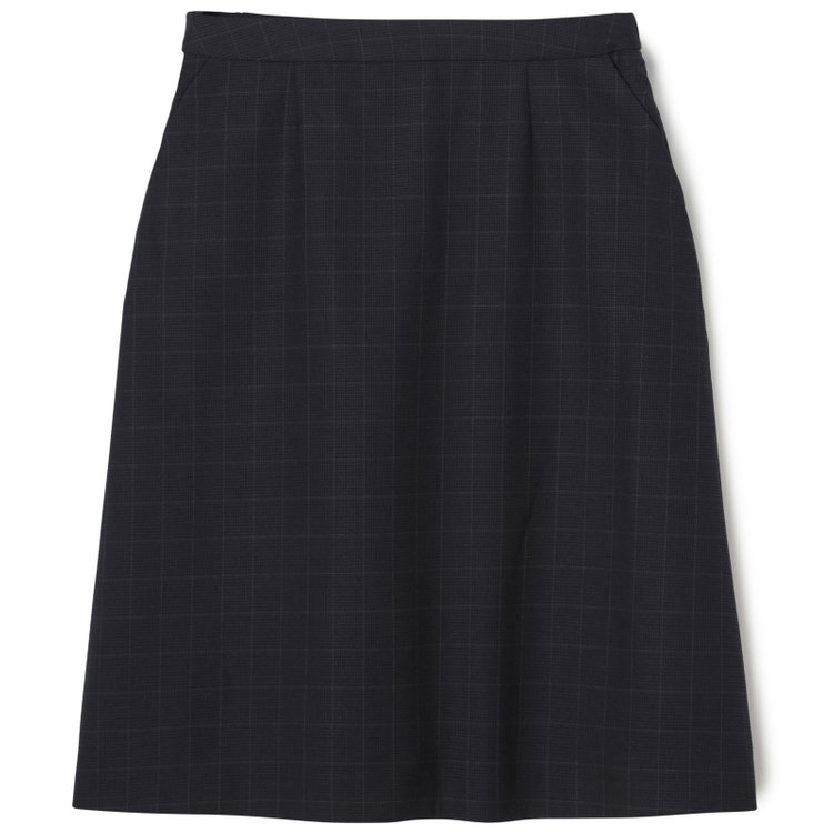 シルバーライン 【SL】【年間】1釦シングル 2Way スカート&パンツスーツ/ネイビー×チェック/ウエストシャーリング仕様/ウォッシャブル/※パンツ裾上げ済仕様 紺中間