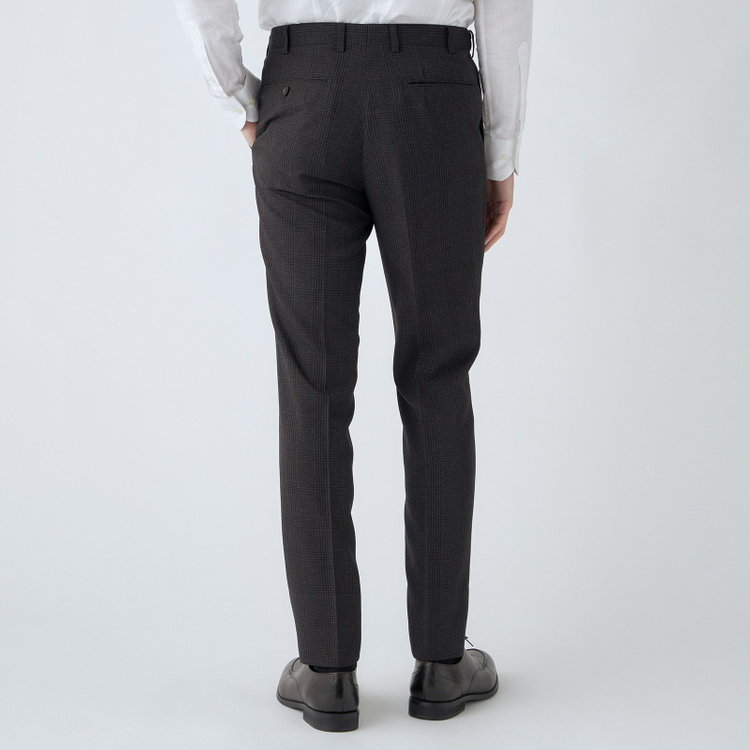 シルバーライン 【CLASSICO TAPERED】【秋冬】2釦シングルスリーピーススーツ 1タック/ブラウン×プレイド/ウエストムーブ/4S SUSTAINABILITY&ECOLOGY FABRIC/※パンツ裾上げ済仕様 茶中間