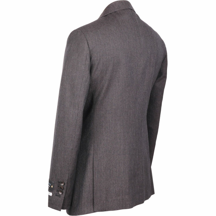 スーツセレクト 【発送在庫あり】【CLASSICO TAPERED】【春夏】2釦シングルスーツ 1タック/ブラウン＆ブラック×ハウンドトゥース/REDA ACTIVE/NEW ZEALAND WOOL MERINO/SHOWER CLEAN ブラウン系(茶)