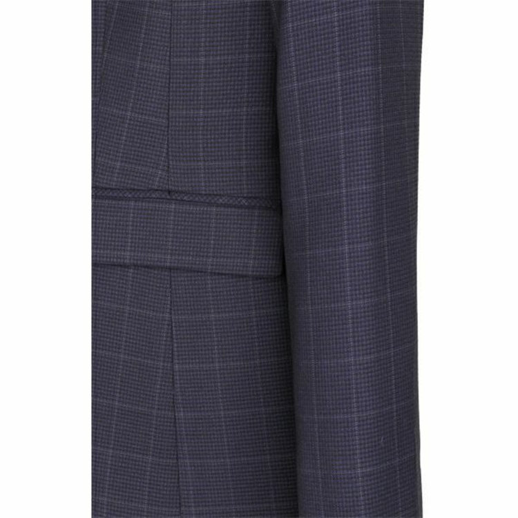 ブラックライン 【WEB限定/OUTLET】【発送在庫あり】【SL】【年間】1釦カラーレスジャケット/ネイビー×ハウンドトゥース+オーバーペン/ストレッチ素材/ウォッシャブル ネイビー系(紺)