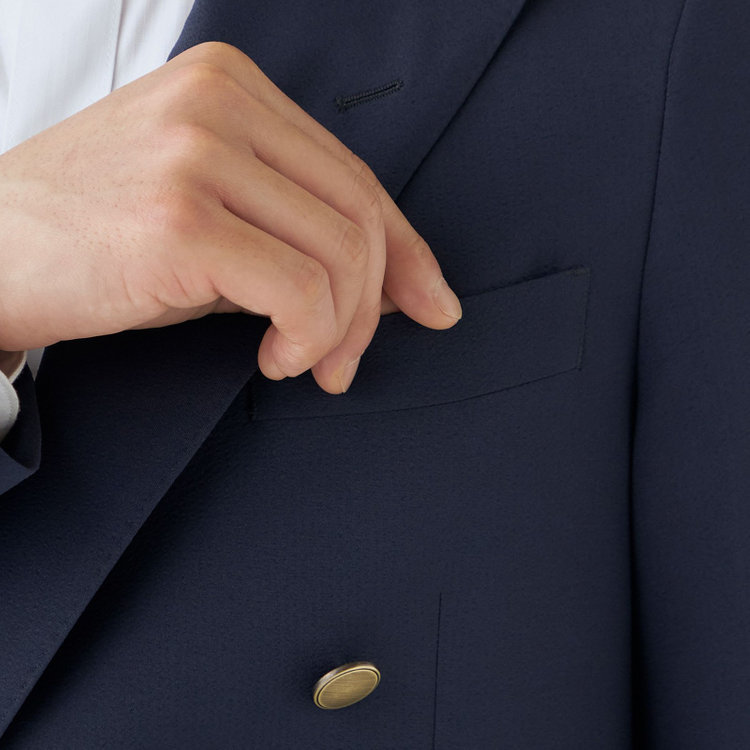 シルバーライン 【CLASSICO TAPERED】【春夏】6釦2掛けダブルジャケット/ネイビー/メタル釦 紺濃色