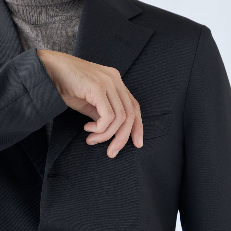 シルバーライン 【RBC】【秋冬】3釦段返りジャケット/ブラック/パッチポケット 黒