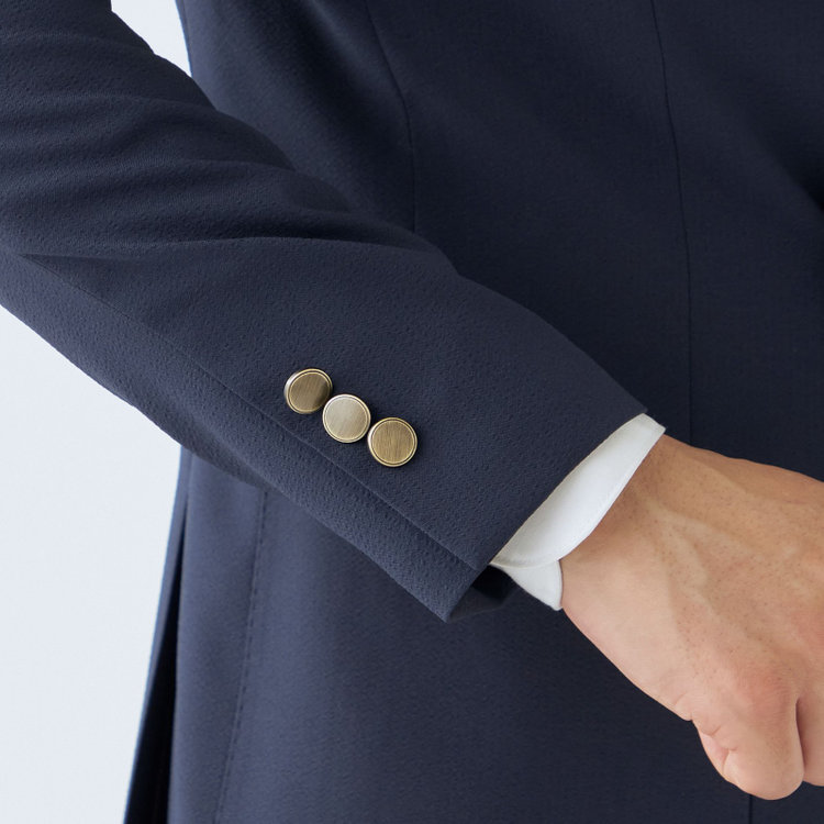 シルバーライン 【CLASSICO TAPERED】【春夏】6釦2掛けダブルジャケット/ネイビー/メタル釦 紺濃色