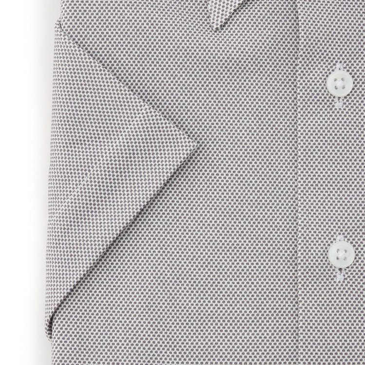 スーツセレクト 【発送在庫あり】【BLACK LINE/半袖】ボタンダウンワイシャツ/グレー×ドビー/「4S」「ULTRA DRY」スーパーノンアイロン・ストレッチ・吸水速乾・汗ジミ抑制 グレー中間