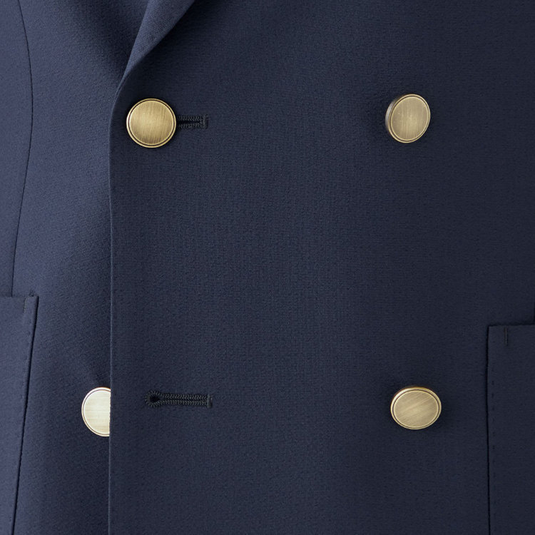 シルバーライン 【CLASSICO TAPERED】【春夏】6釦2掛けダブルジャケット/ネイビー/メタル釦 紺濃色