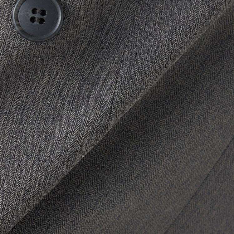 シルバーライン 【SL】【秋冬】6釦2掛けダブルワイドパンツスーツ/グレーグリーン/ウエスト内側アジャスター/ウォッシャブル/※裾上げ済み仕様 グレー濃色