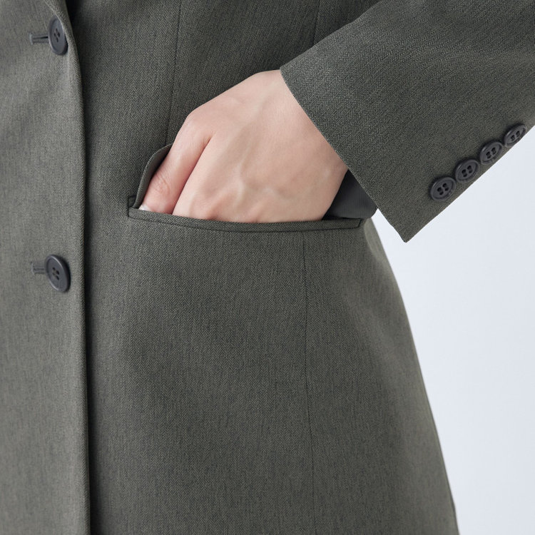 シルバーライン 【SL】【秋冬】6釦2掛けダブルワイドパンツスーツ/グレーグリーン/ウエスト内側アジャスター/ウォッシャブル/※裾上げ済み仕様 グレー濃色