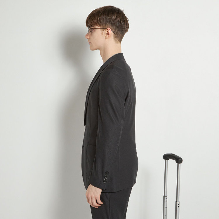 シルバーライン 【CLASSICO TAPERED】【春夏】2釦シングルジャケット/ブラック/パッチポケット/4S SUSTAINABILITY&ECOLOGY FABRIC 黒