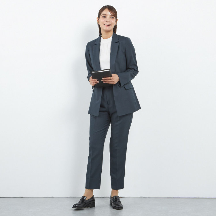 シルバーライン 【SILVER LINE】【年間】1釦シングルパンツスーツ/ネイビー/ウォッシャブル/Naturemier/4S SUSTAINABILITY&ECOLOGY FABRIC/※パンツ裾上げ済仕様 紺中間