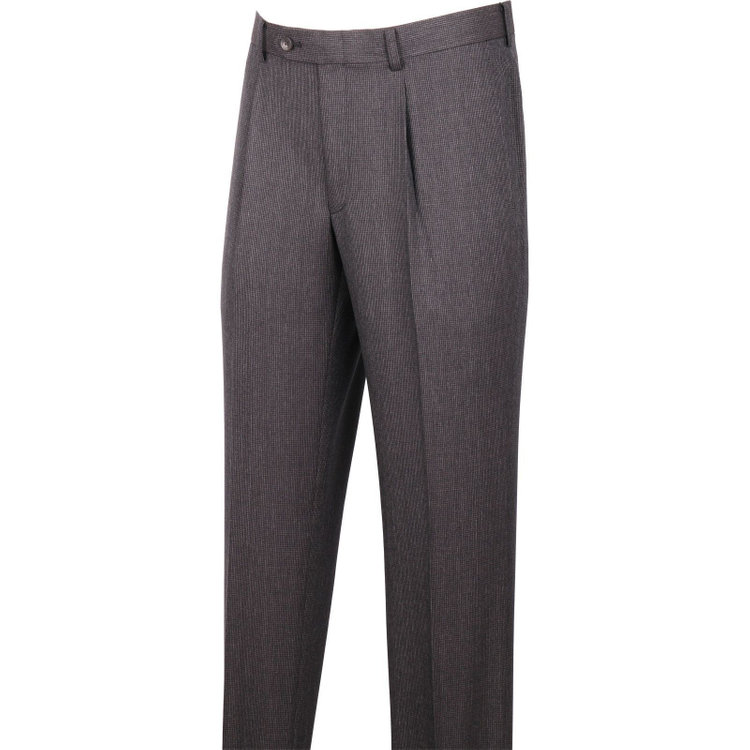 スーツセレクト 【発送在庫あり】【CLASSICO TAPERED】【春夏】2釦シングルスーツ 1タック/ブラウン＆ブラック×ハウンドトゥース/REDA ACTIVE/NEW ZEALAND WOOL MERINO/SHOWER CLEAN ブラウン系(茶)