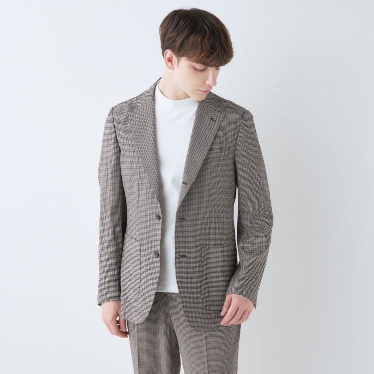 シルバーライン 【RBC】【春夏】3釦段返りジャケット/ブラウン×チェック/パッチポケット/4S SUSTAINABILITY&ECOLOGY FABRIC その他