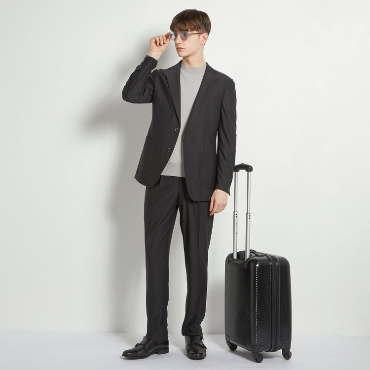 シルバーライン 【CLASSICO TAPERED】【春夏】2釦シングルジャケット/ブラック/パッチポケット/4S SUSTAINABILITY&ECOLOGY FABRIC 黒